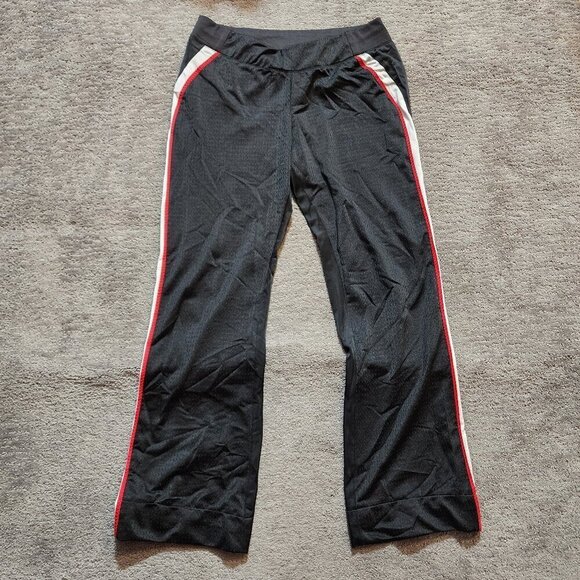 Vintage Nike Track Pants Womens Small Bootcut Fit Black Red White Breathable - Picture 1 of 13